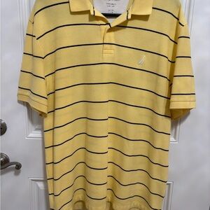 Nautica Men’s Yellow Striped Polo Shirt – Size XL